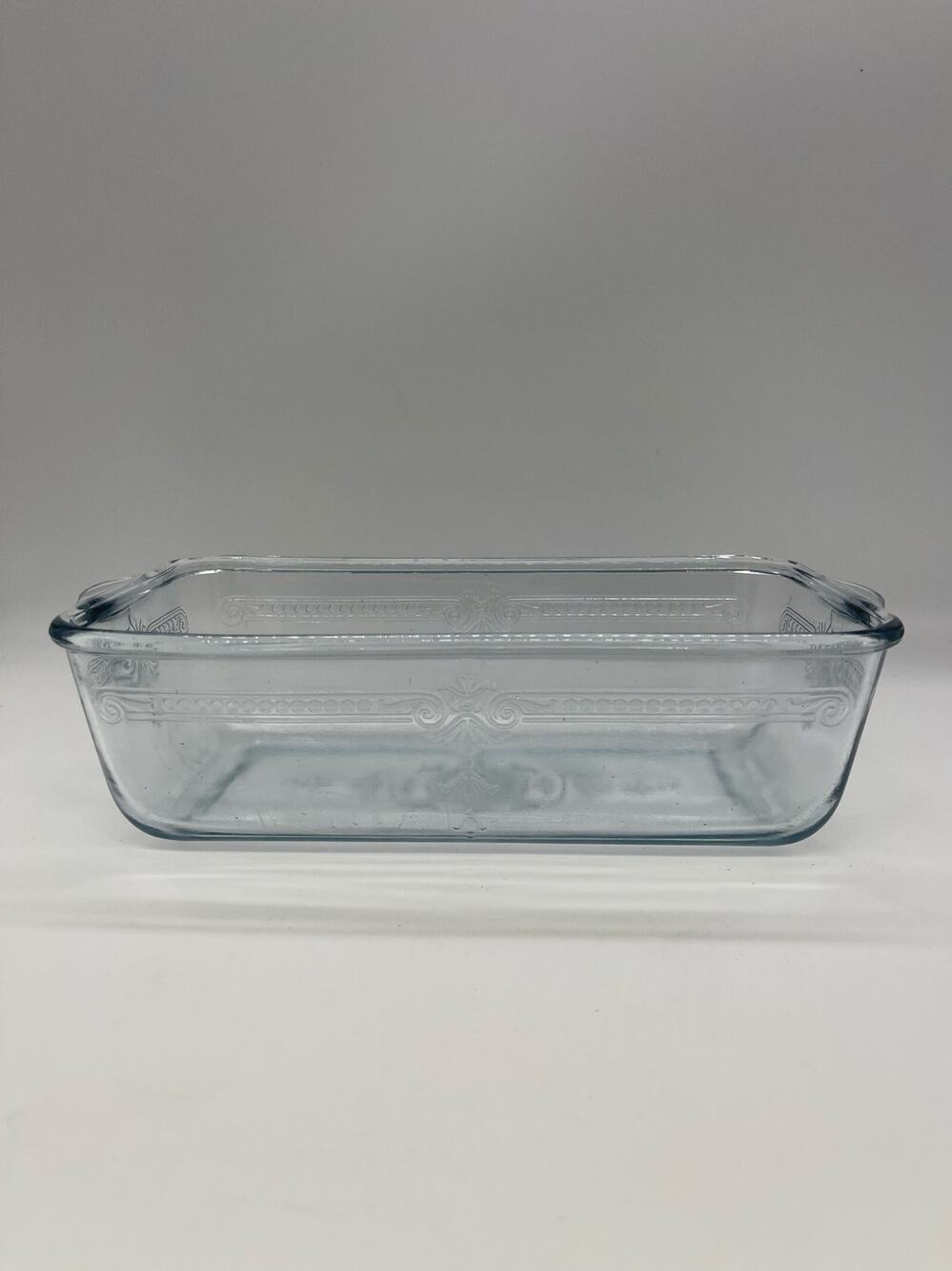 Vintage Fire King Sapphire Blue Philbe Loaf Pan / Etched Baking Dish 9” x 5”